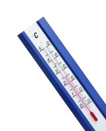 Weather thermometer on white background