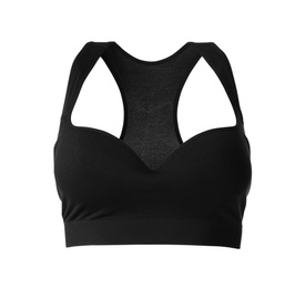 Black women's top isolated on white. Sports clothing