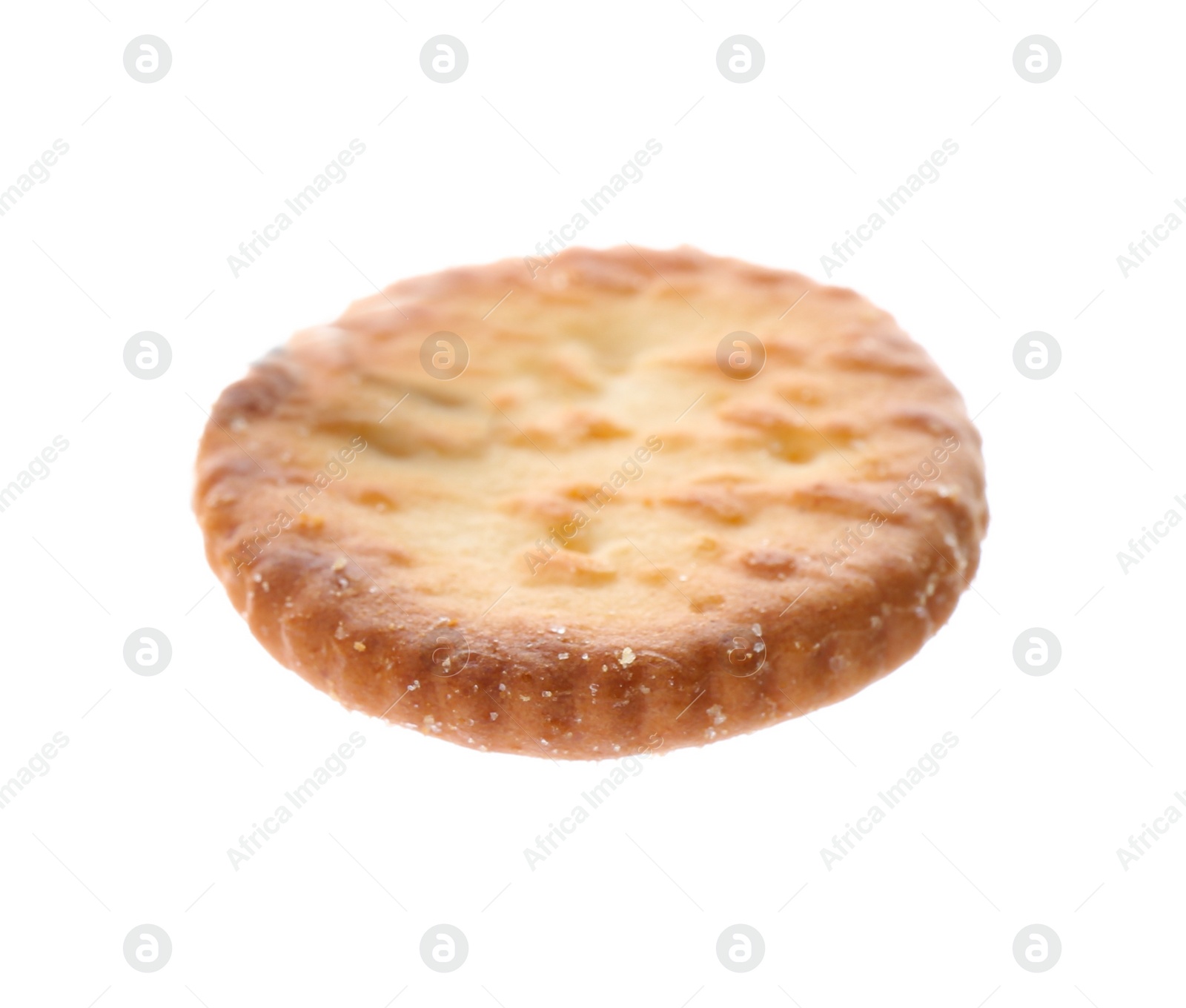 Photo of Crispy cracker isolated on white. Delicious snack