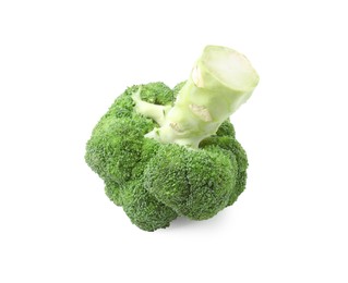 Photo of Fresh raw green broccoli isolated on white