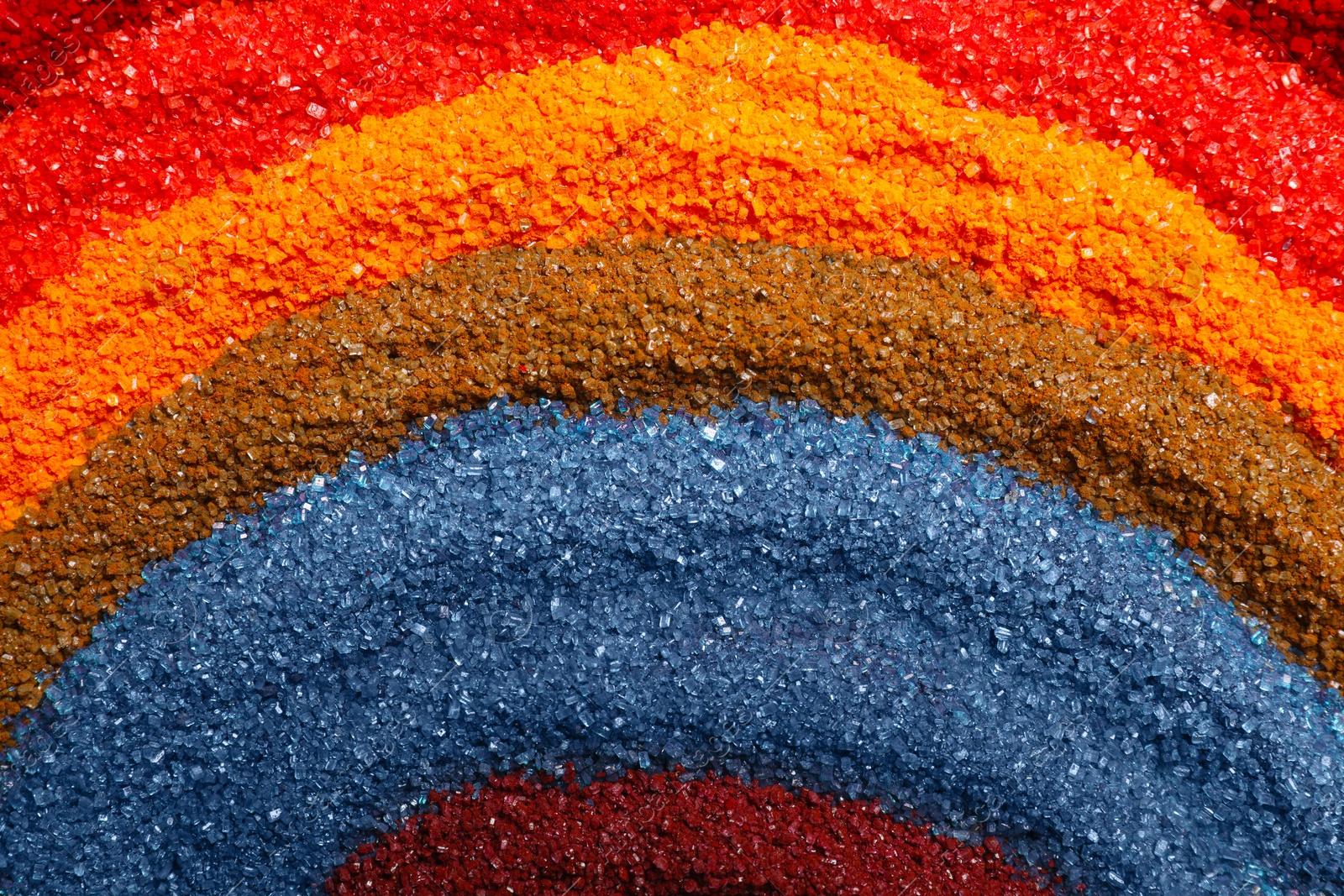 Photo of Different bright food coloring as background, closeup