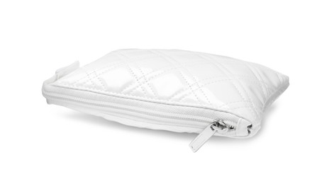 Light elegant cosmetic bag isolated on white