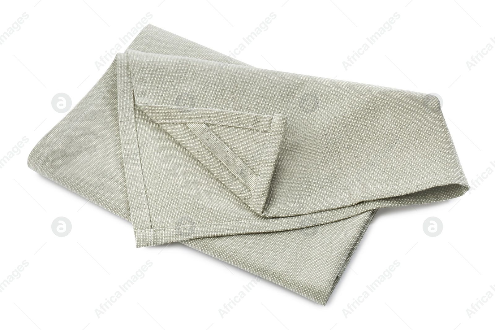 Photo of Light grey towel for kitchen isolated on white