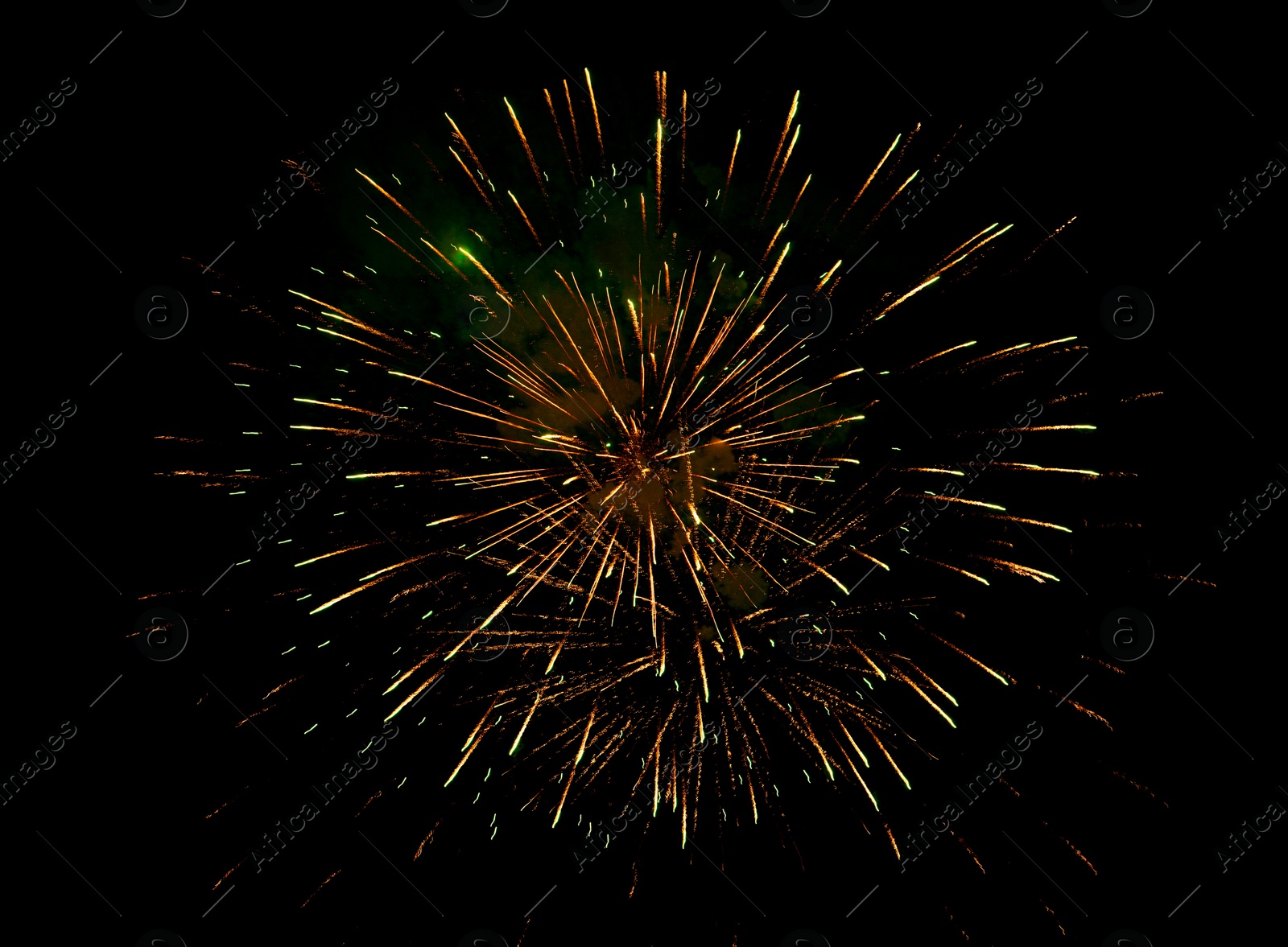 Image of Beautiful bright fireworks lighting up night sky