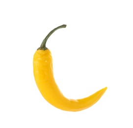 Photo of Ripe hot chili pepper on white background