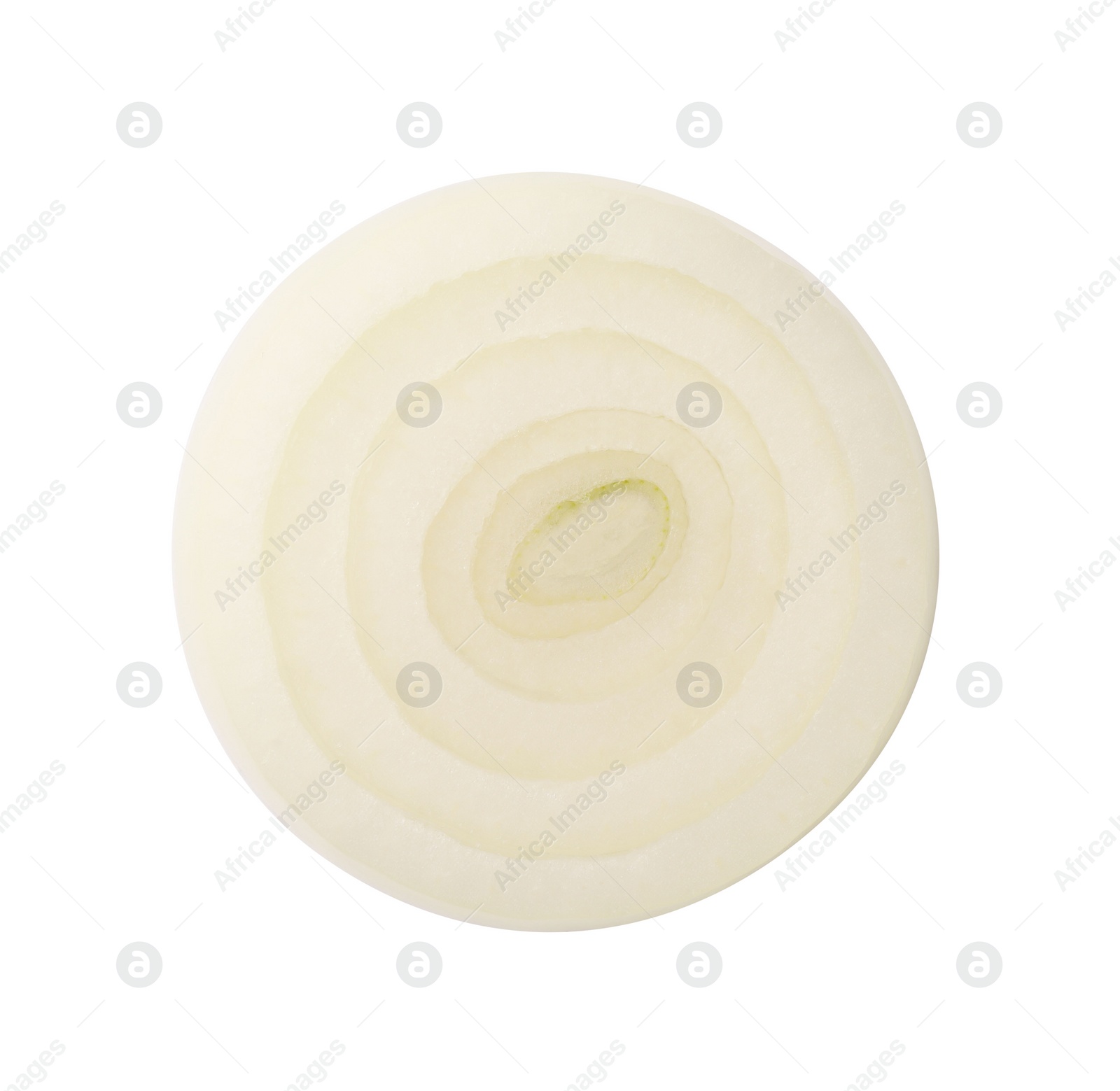 Photo of Piece of fresh onion isolated on white, top view