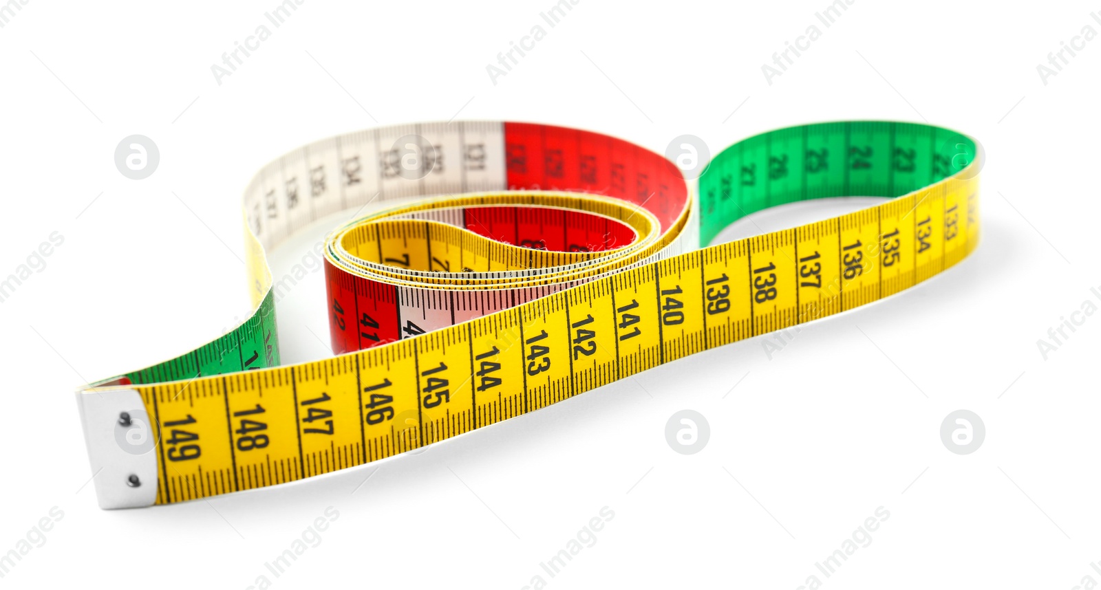 Photo of Measuring tape on white background