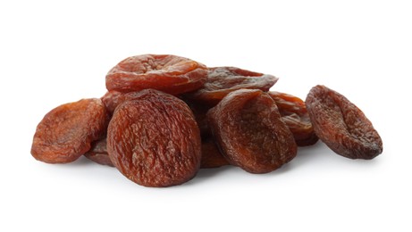 Photo of Tasty dried apricots isolated on white. Healthy snack