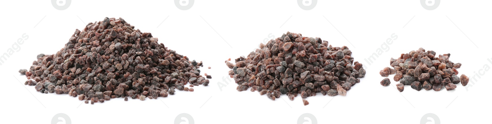 Image of Collage with black salt on white background. Banner design 