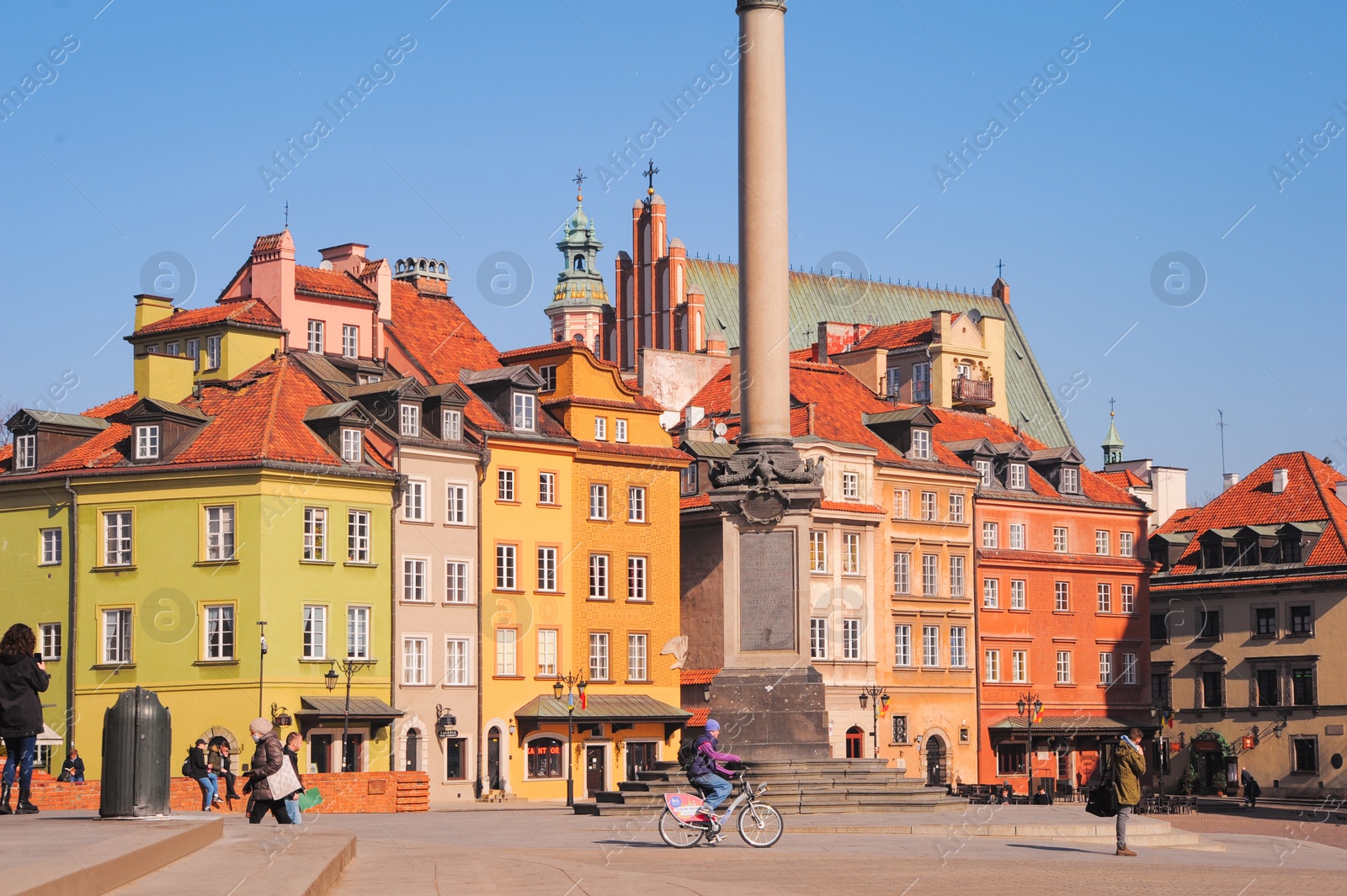 Photo of WARSAW, POLAND - MARCH 22, 2022: Beautiful view of Old Town Square on sunny day