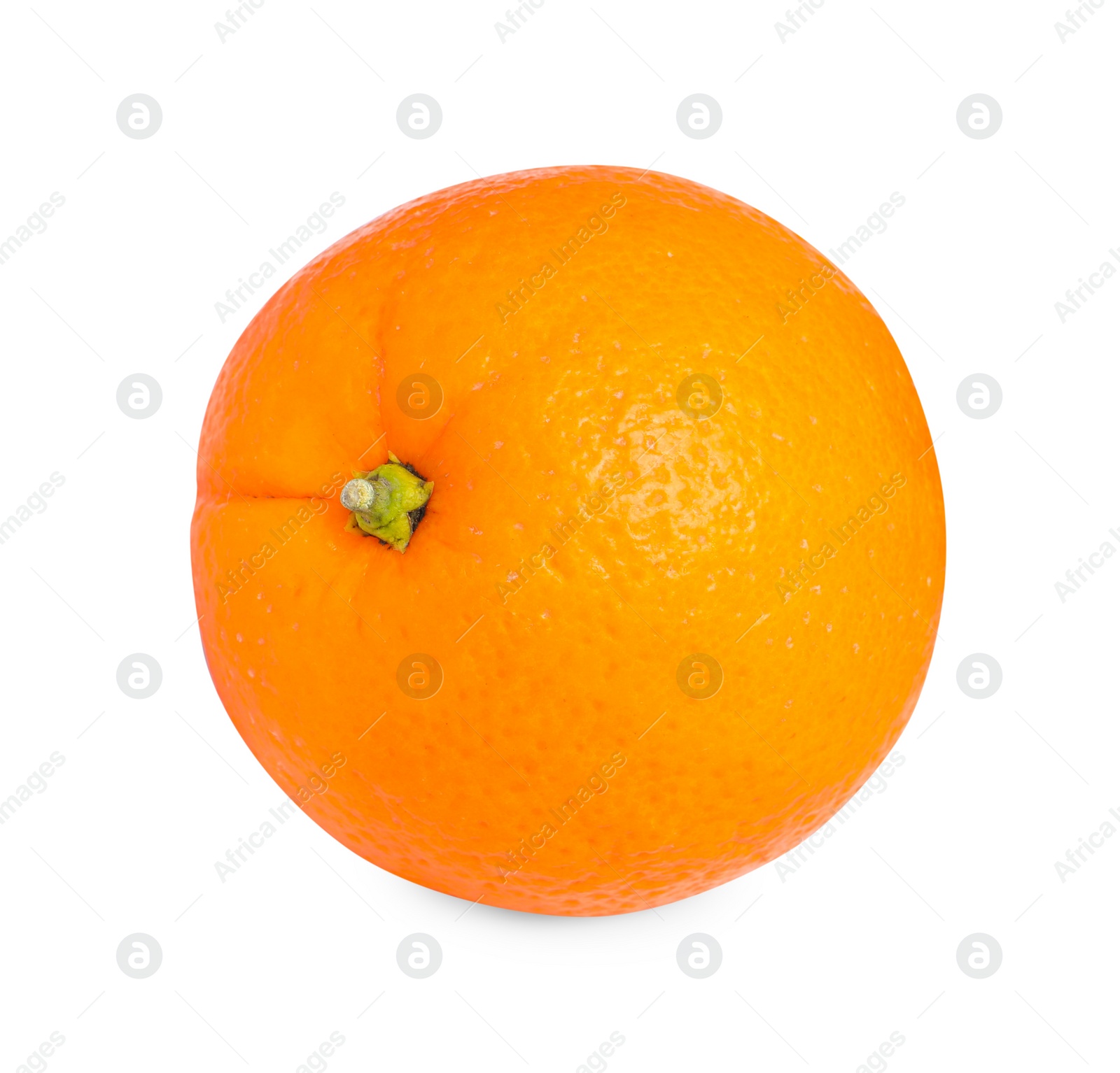 Photo of Citrus fruit. One fresh orange isolated on white