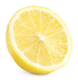 Half of lemon isolated on white. Citrus fruit