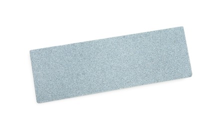 Photo of Sharpening stone for knife isolated on white, top view