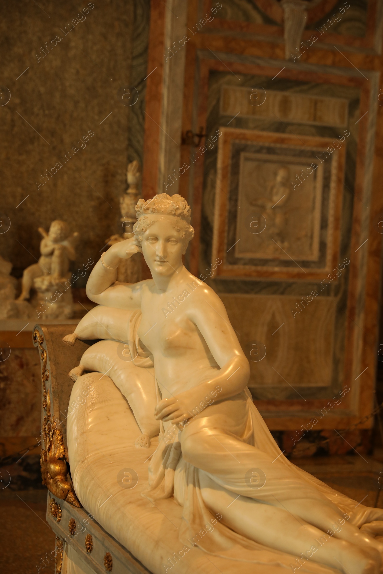 Photo of Rome, Italy - February 3, 2024: Statue of Pauline (born Bonaparte) by Antonio Canova in Borghese Gallery