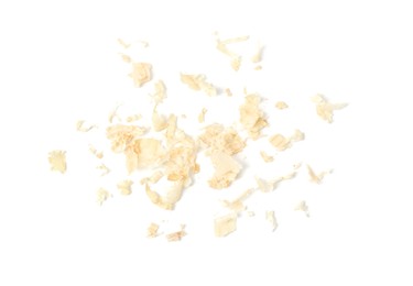 Photo of Natural sawdust isolated on white, top view