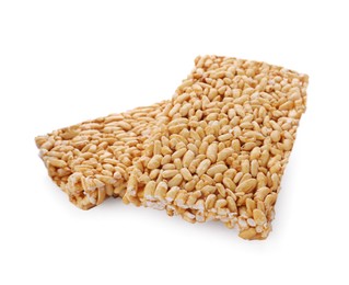 Photo of Puffed rice bars (kozinaki) on white background