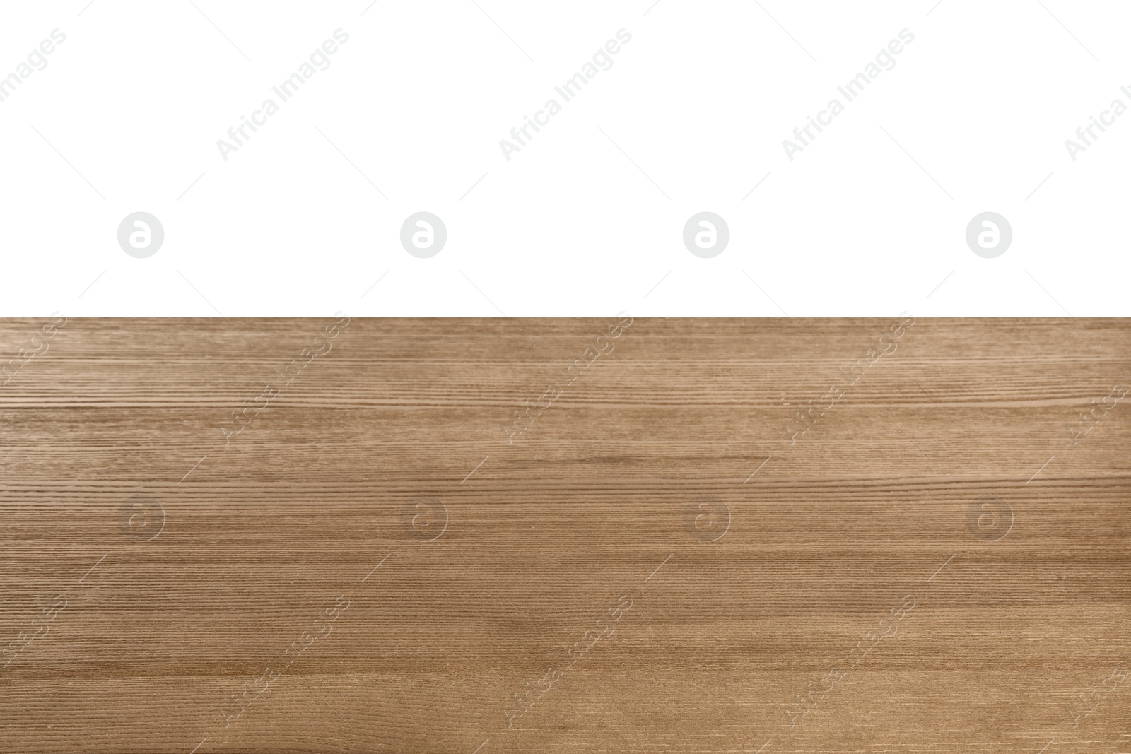 Photo of Empty wooden table on white background. Mockup for design