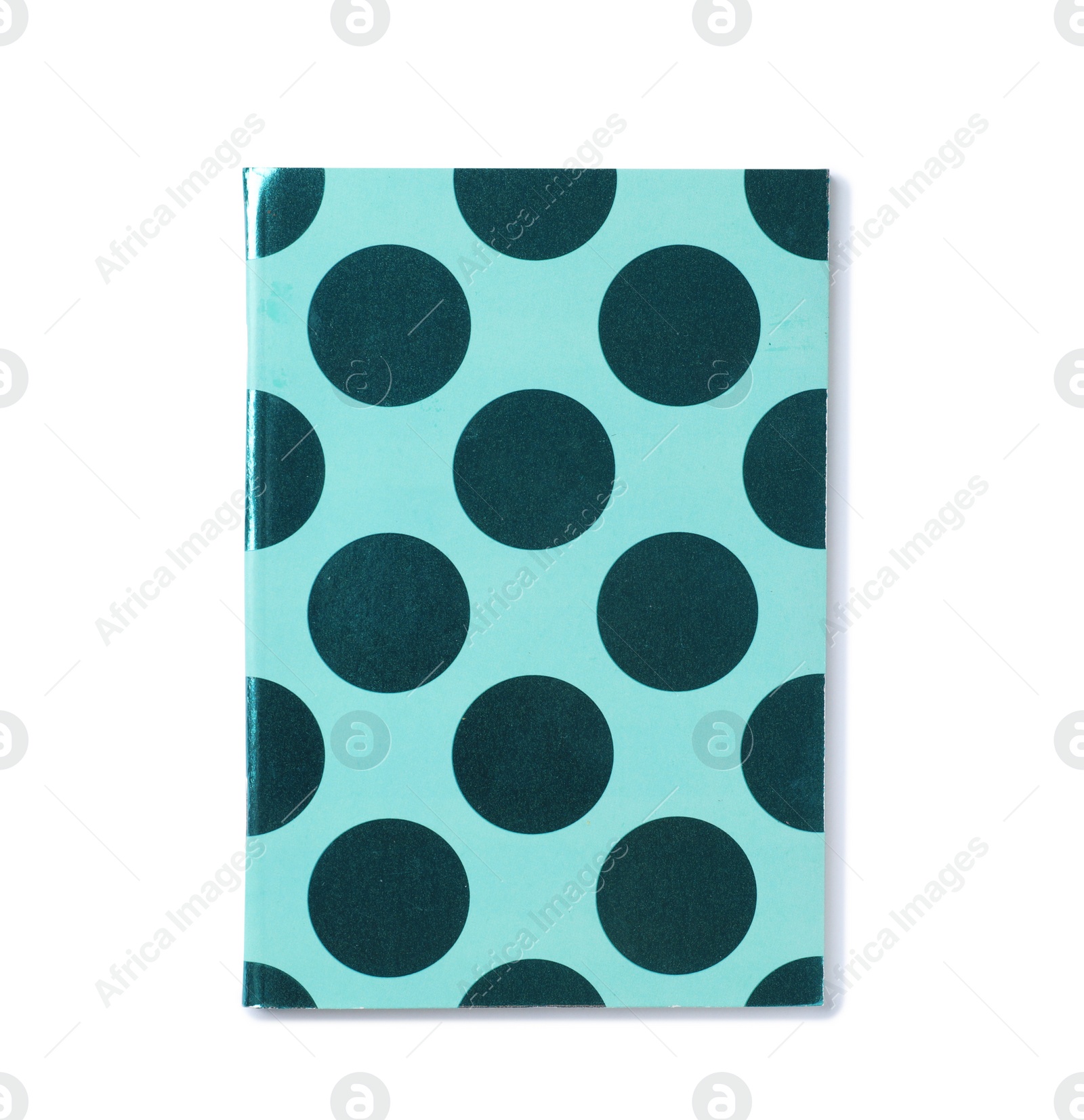 Photo of Colorful notebook on white background. School stationery