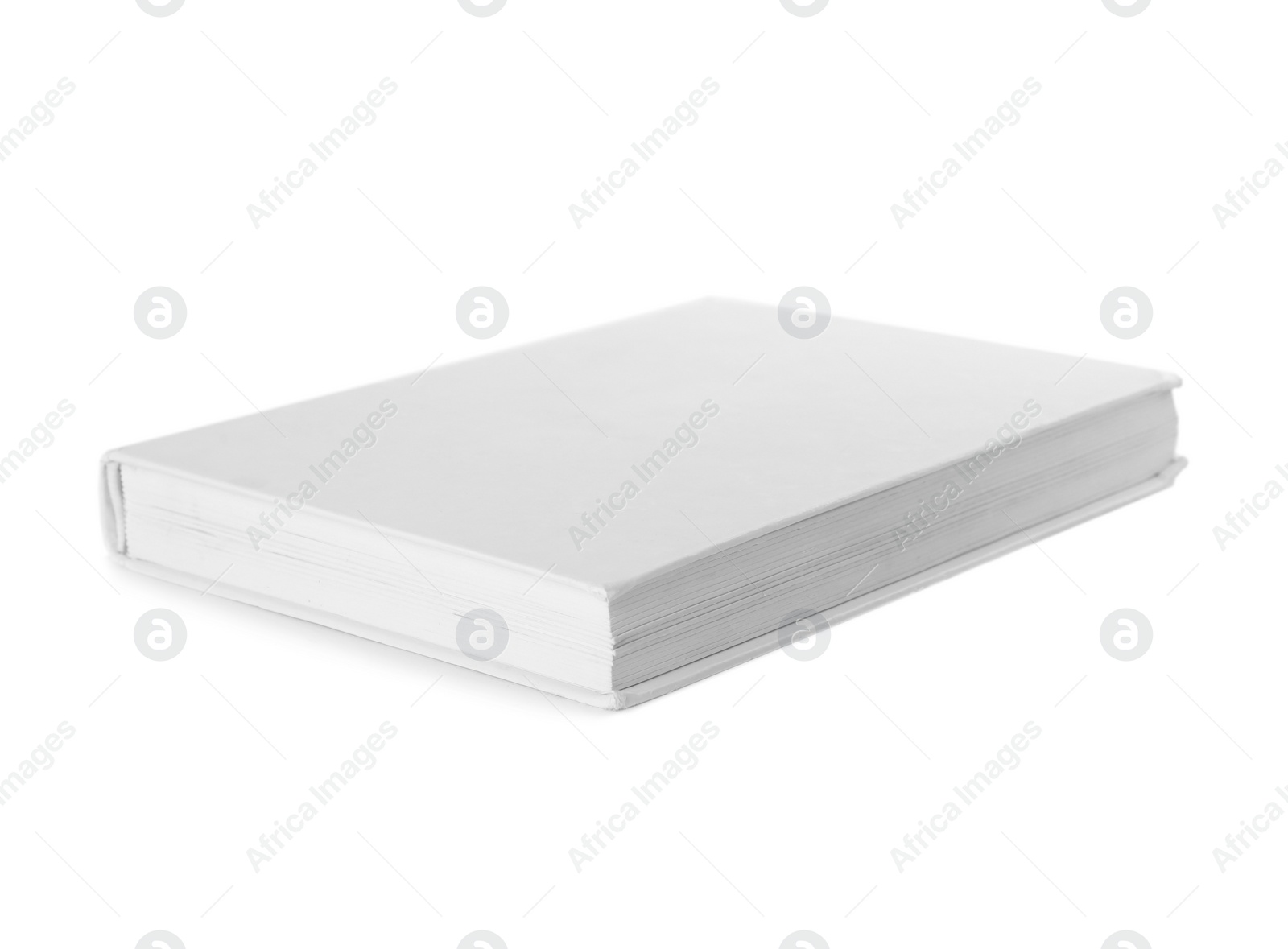 Photo of Book with blank cover on white background