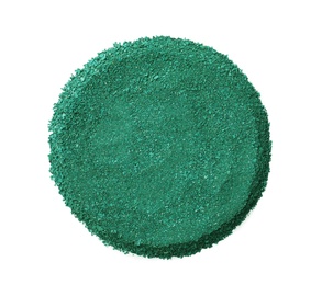 Photo of Spirulina algae powder isolated on white, top view