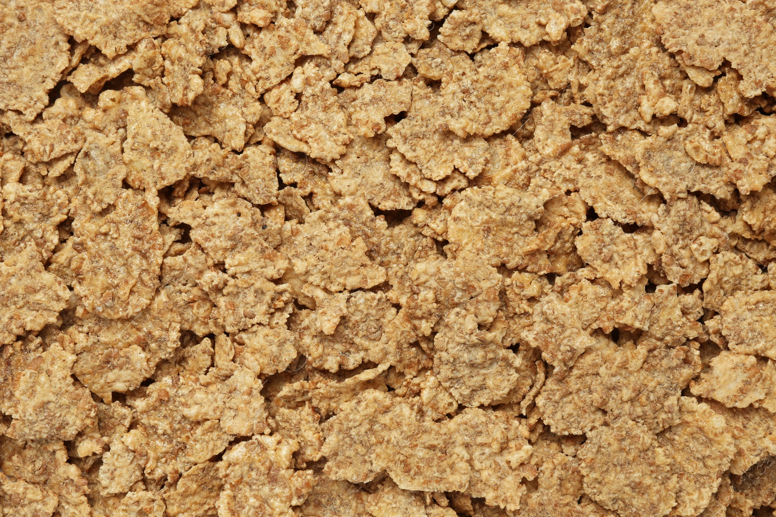 Photo of Sweet tasty corn flakes as background, top view