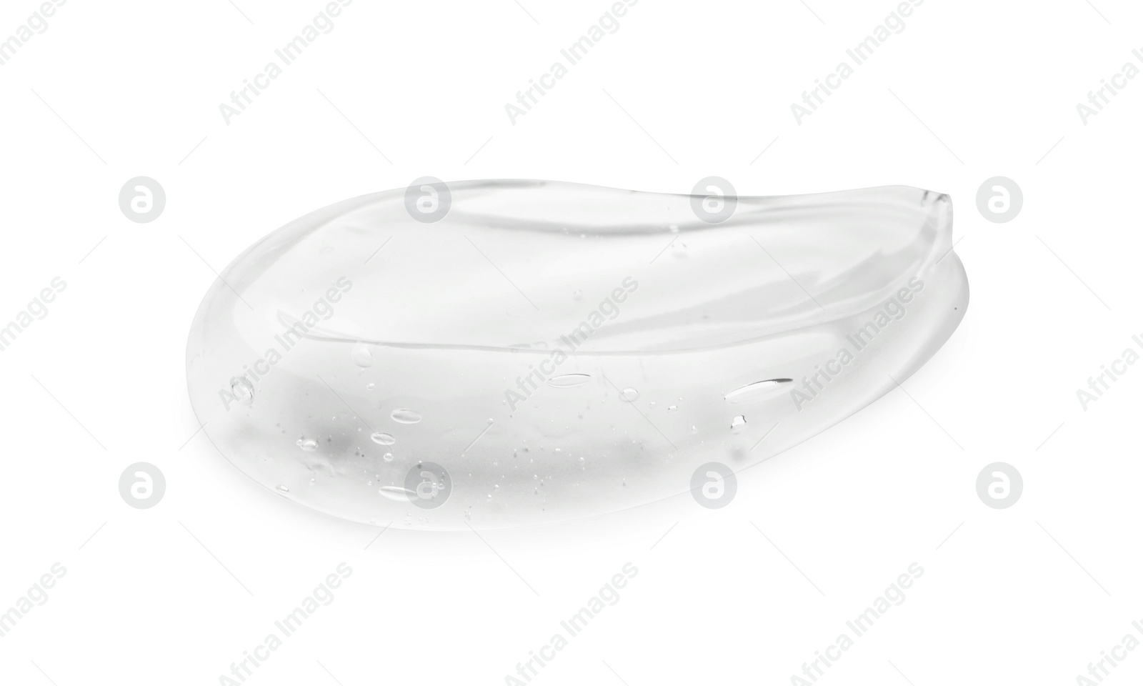 Photo of Sample of clear cosmetic gel isolated on white