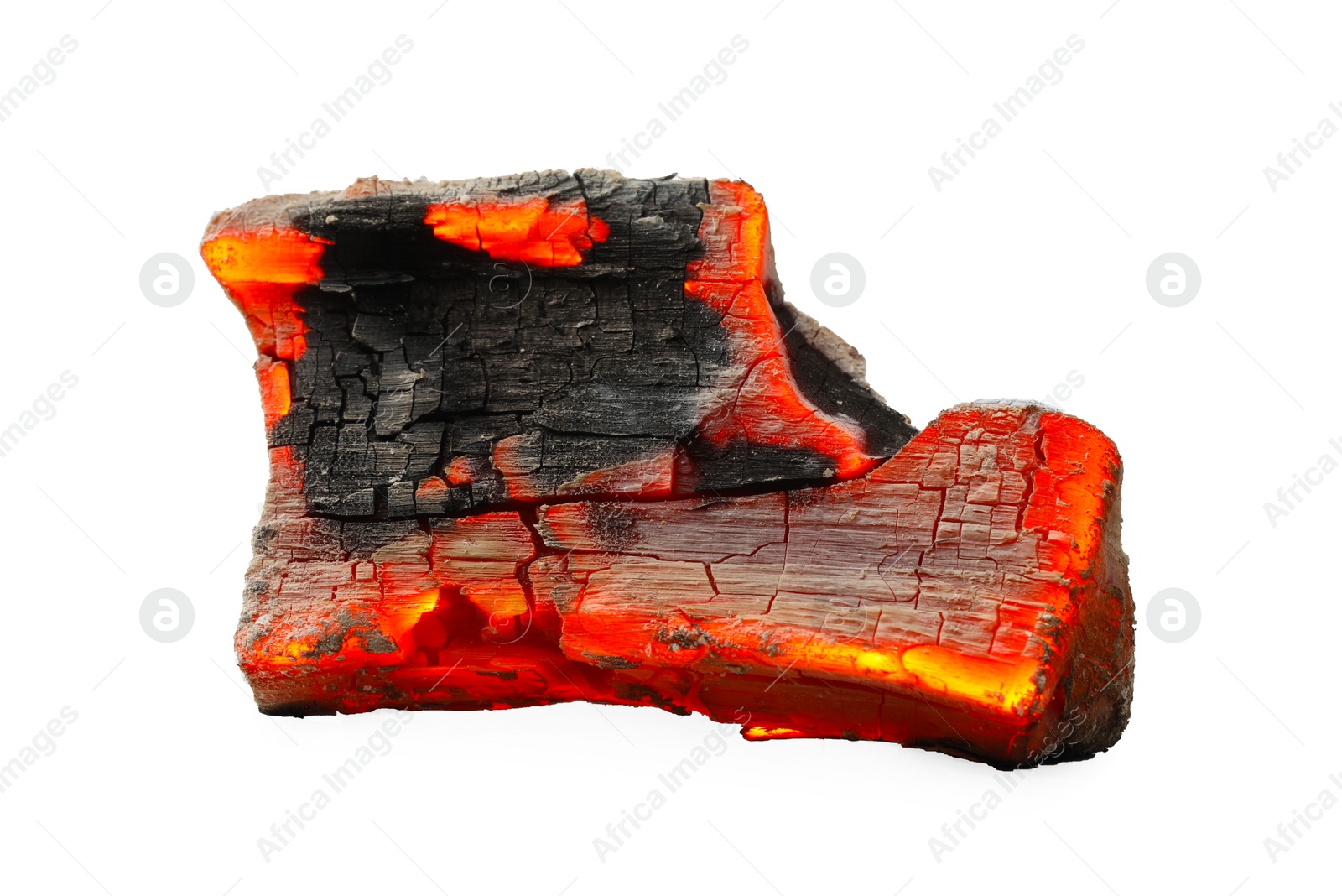 Photo of Piece of smoldering coal isolated on white