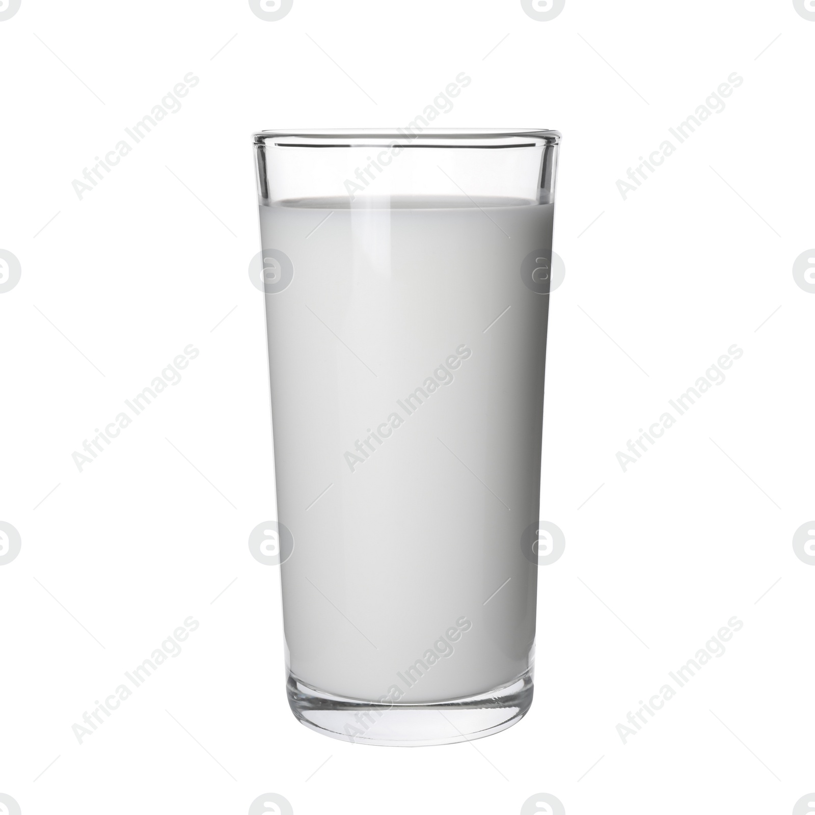 Photo of Glass of milk isolated on white. Fresh dairy product