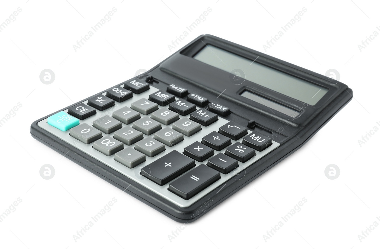 Photo of Modern calculator on white background. Office equipment