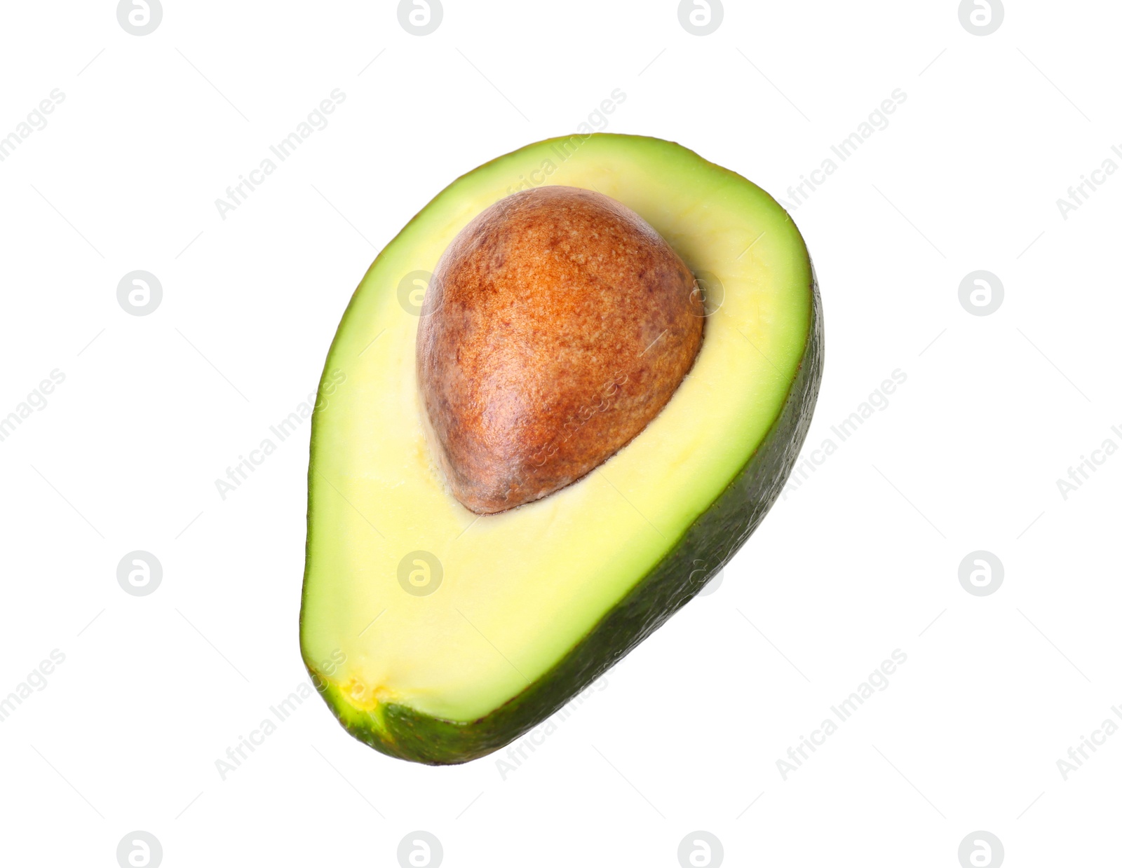 Photo of Half of ripe avocado isolated on white