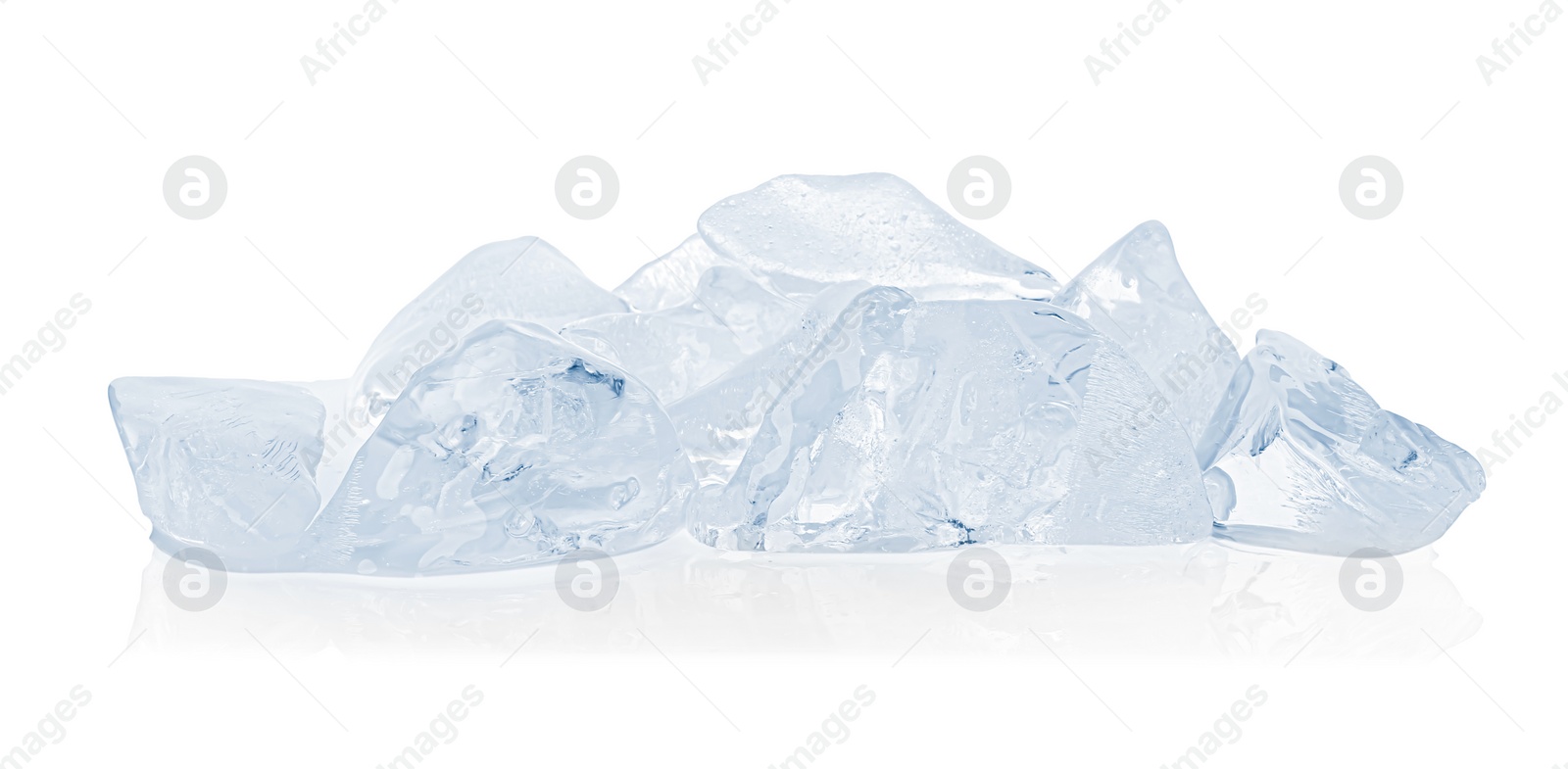 Photo of Pieces of crushed ice isolated on white