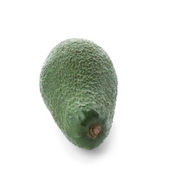 Photo of Ripe avocado on white background. Tropical fruit