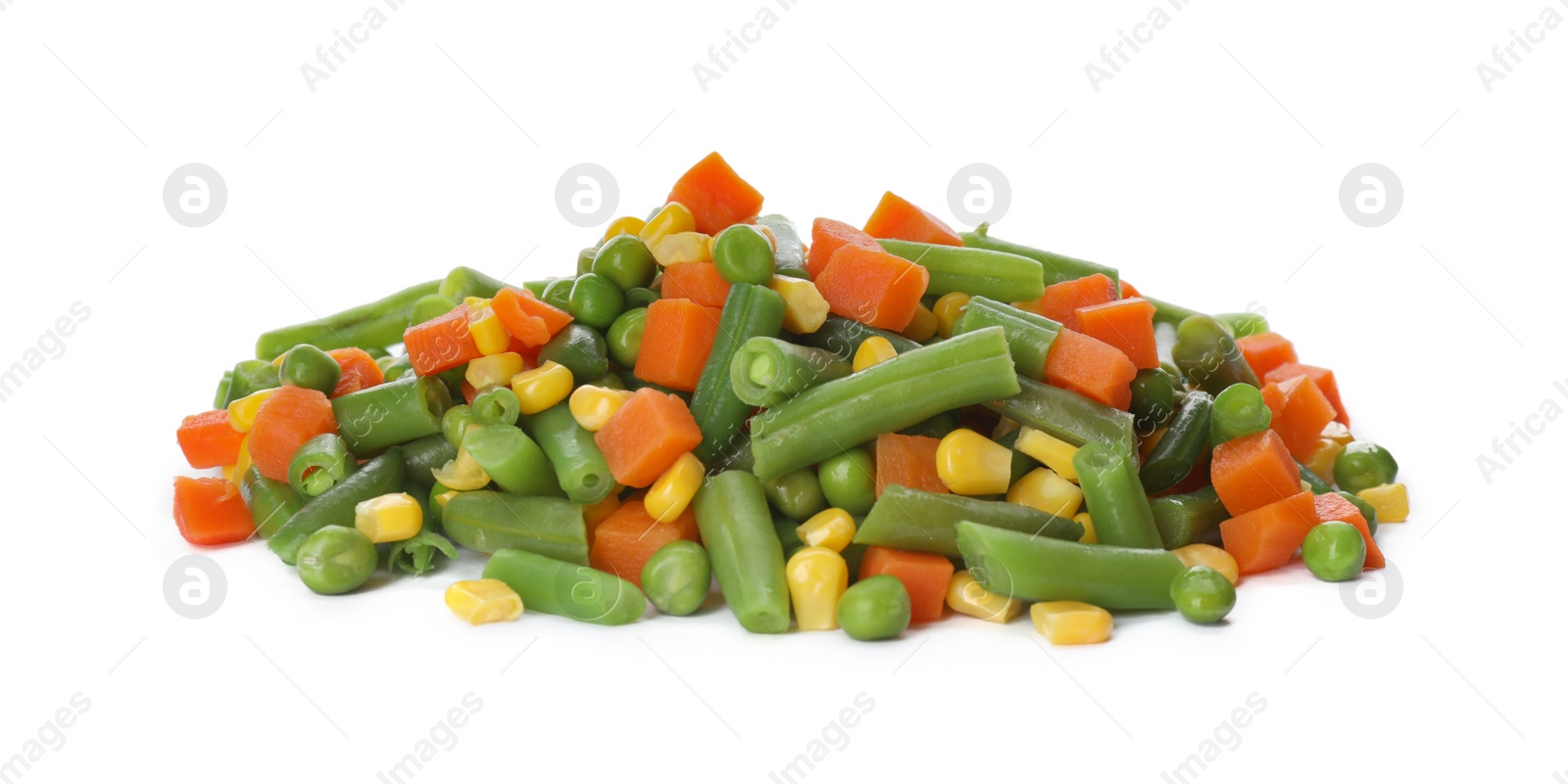 Photo of Mix of fresh vegetables on white background