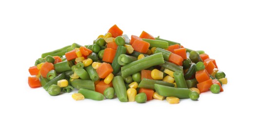 Photo of Mix of fresh vegetables on white background