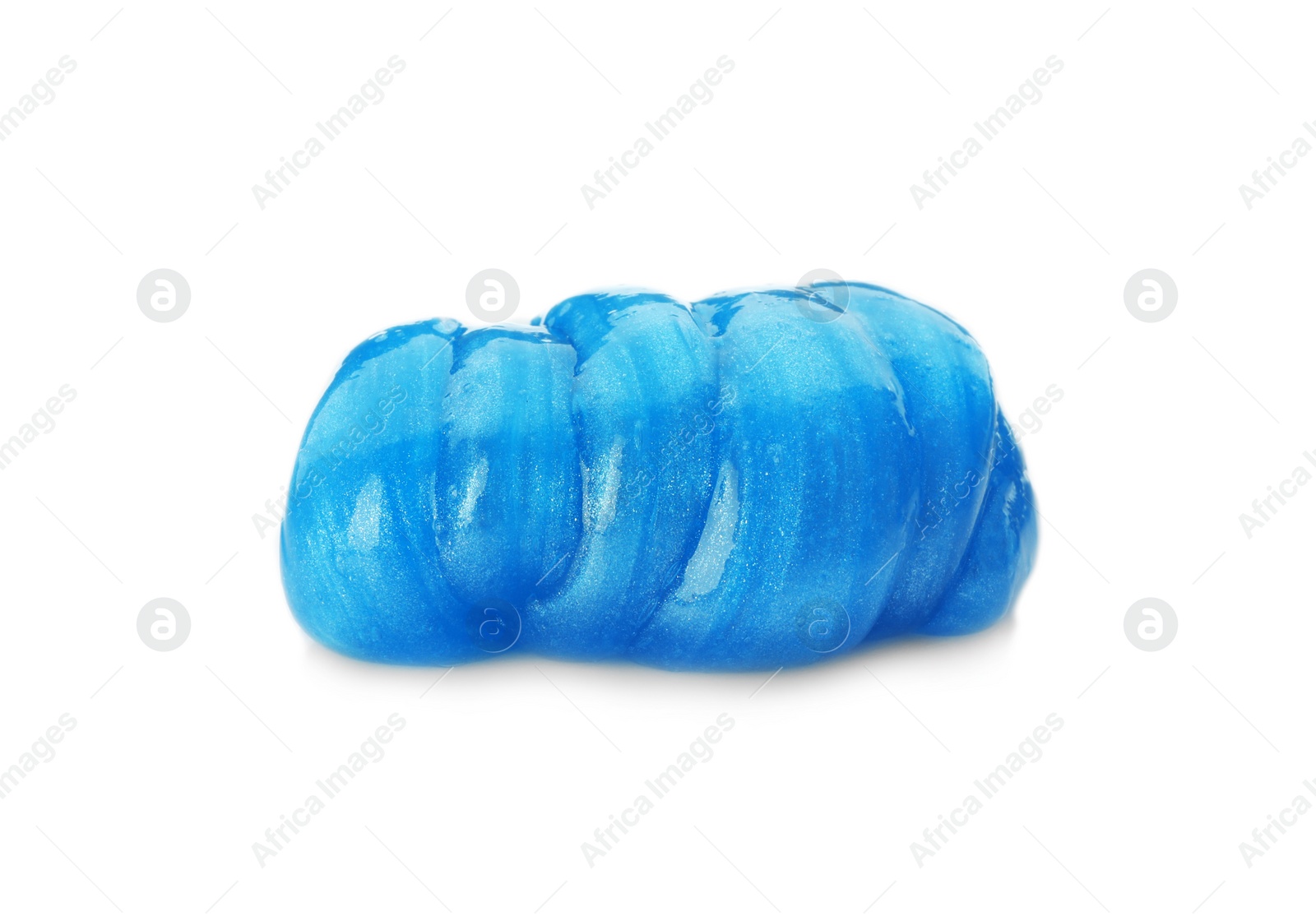 Photo of Blue slime isolated on white. Antistress toy