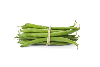 Delicious fresh green beans isolated on white