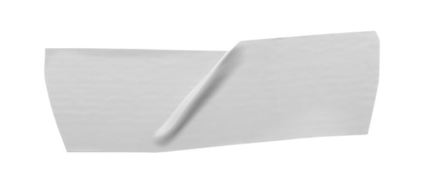 Photo of Piece of grey insulating tape isolated on white, top view