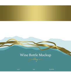 Illustration of Beautiful wine bottle label, illustration. Mockup for design