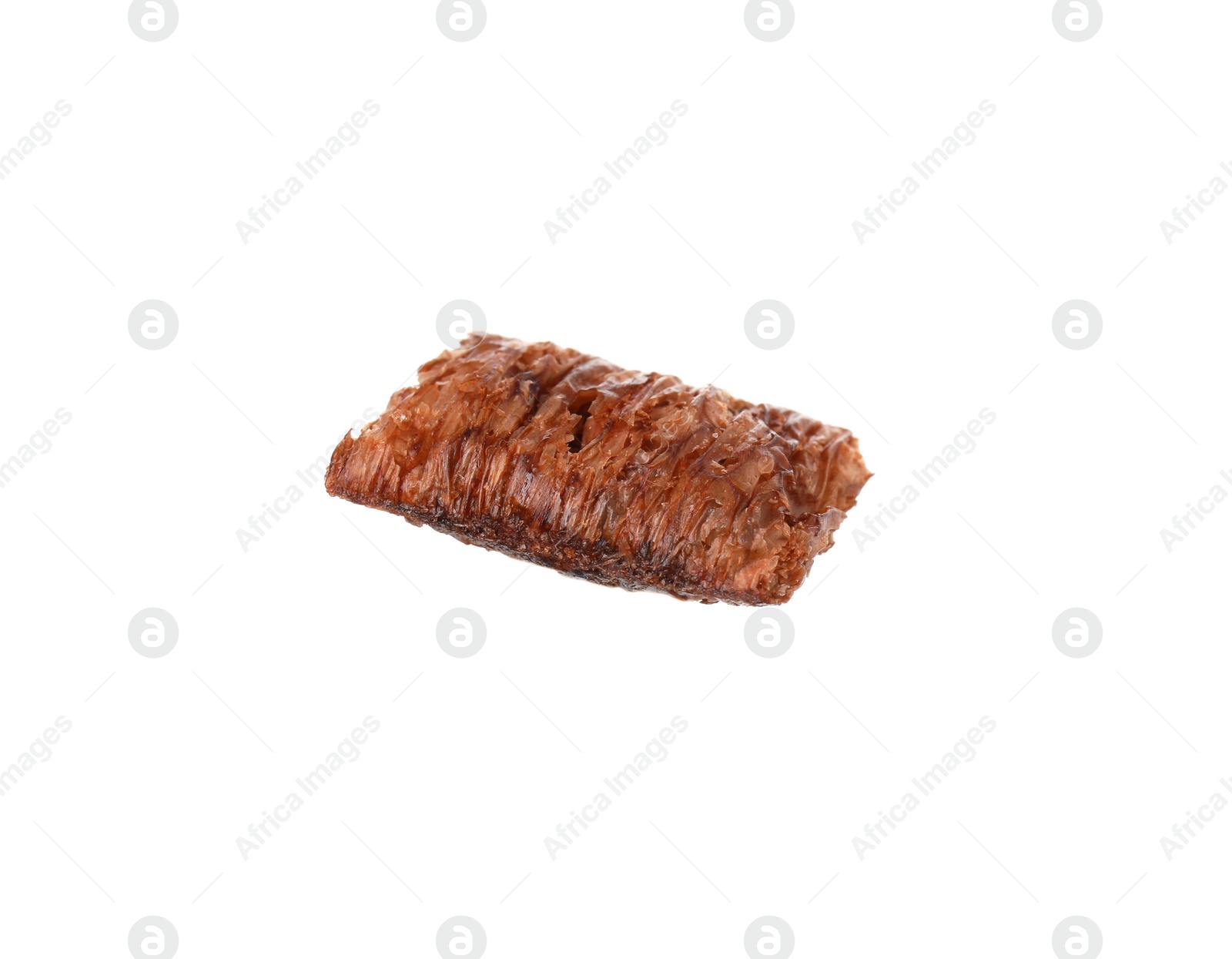 Photo of Tasty chocolate cereal pad isolated on white