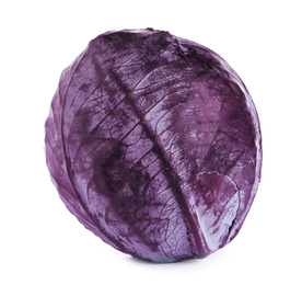 Photo of Fresh ripe red cabbage isolated on white