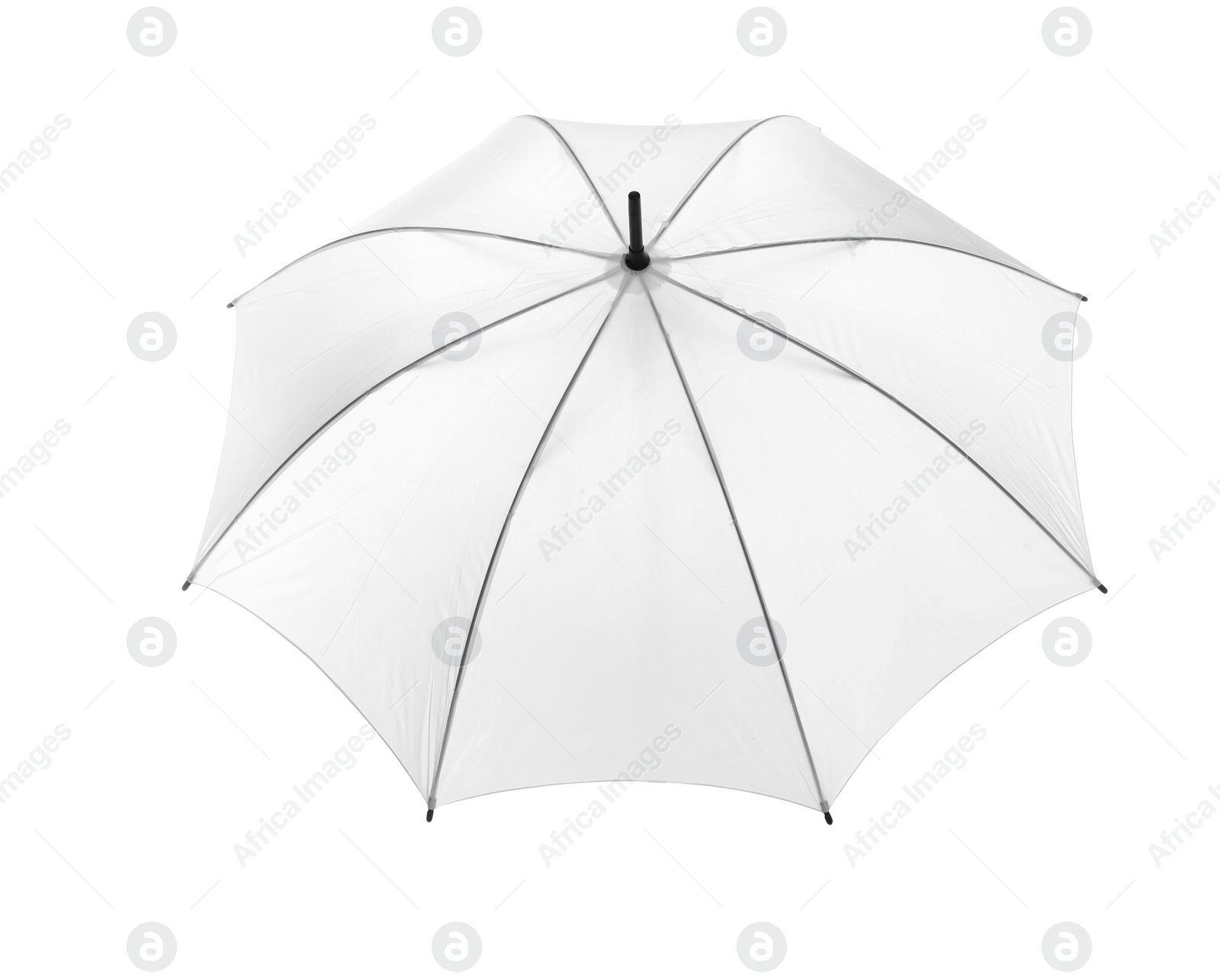 Photo of Beautiful open umbrella on white background