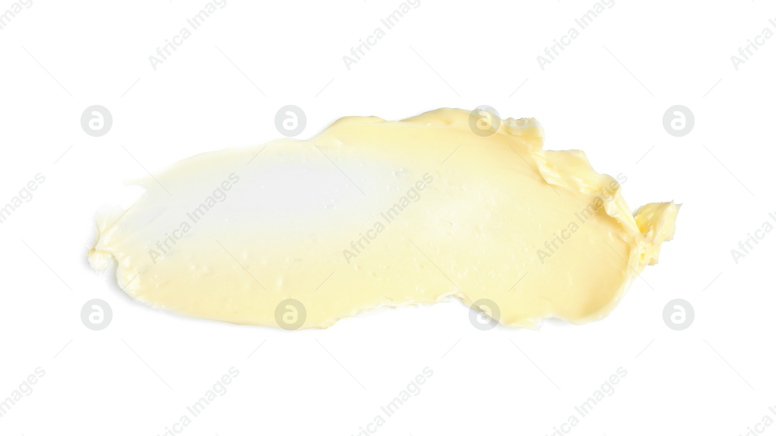 Photo of Tasty butter on white background, top view