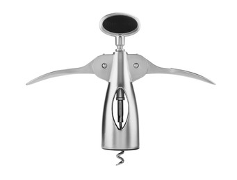 Photo of One wing corkscrew isolated on white. Kitchen utensil