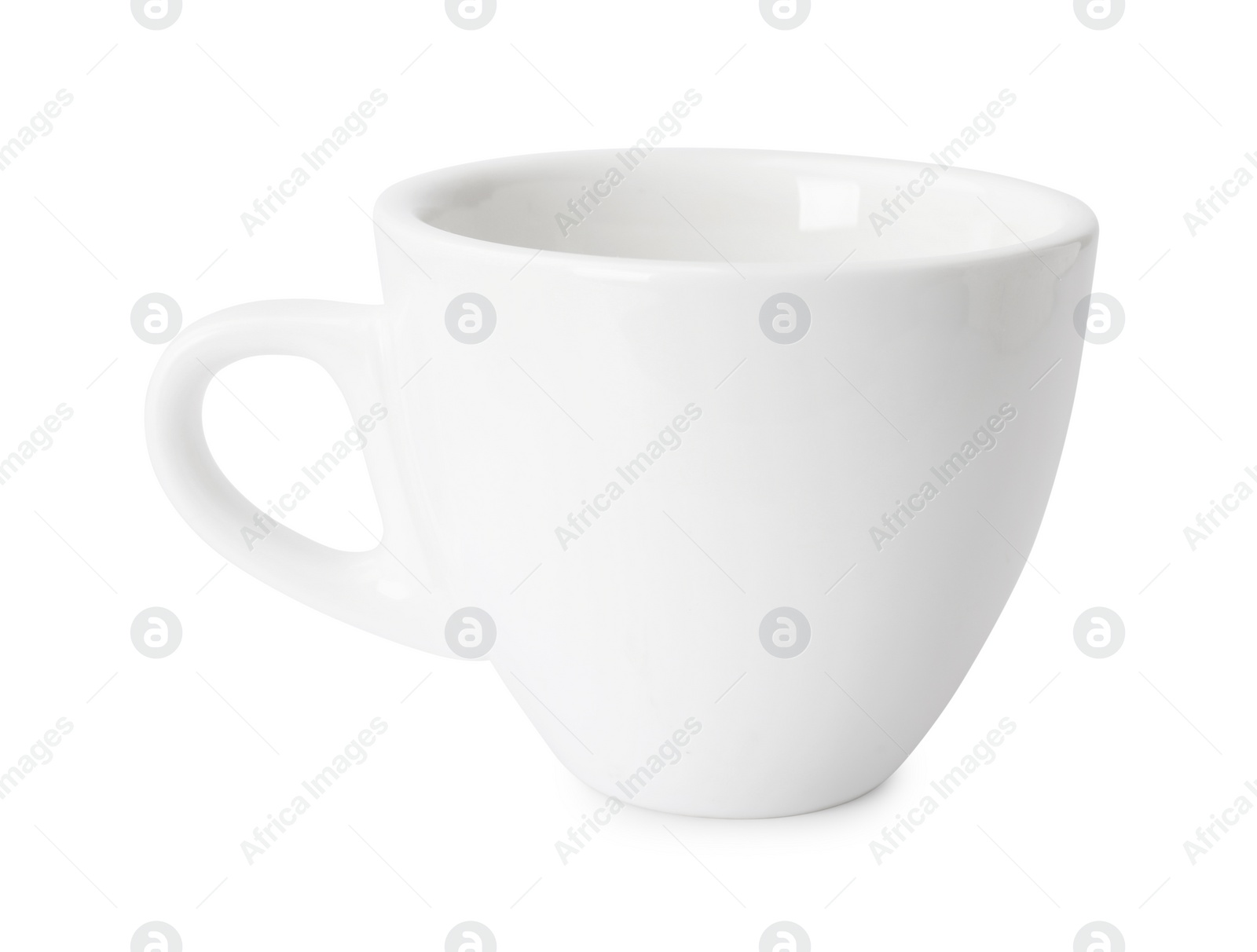 Photo of One clean ceramic cup isolated on white