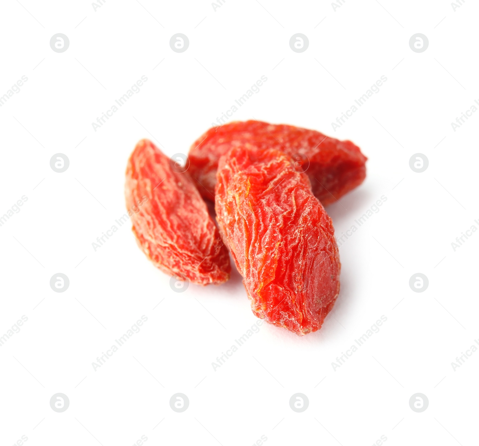 Photo of Tasty dried goji berries on white background