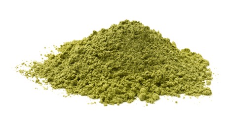 Photo of Heap of henna powder isolated on white