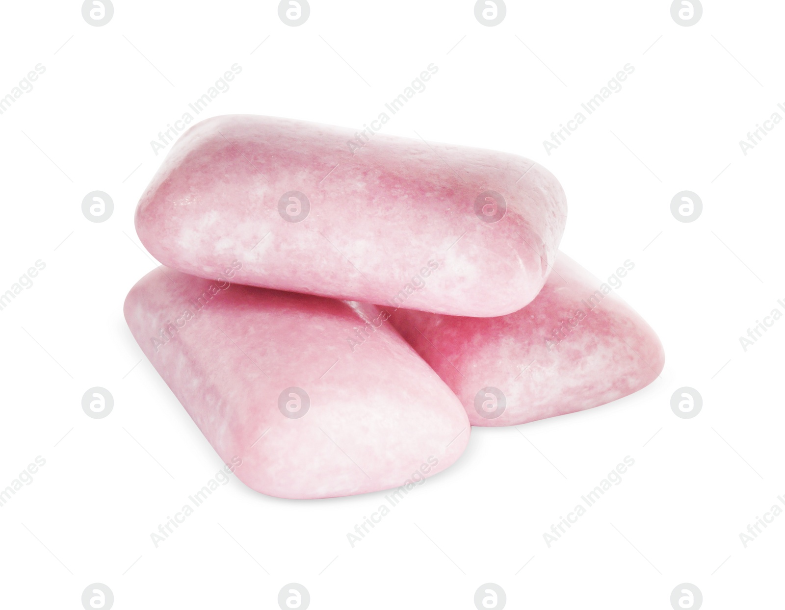 Photo of Tasty sweet chewing gums on white background