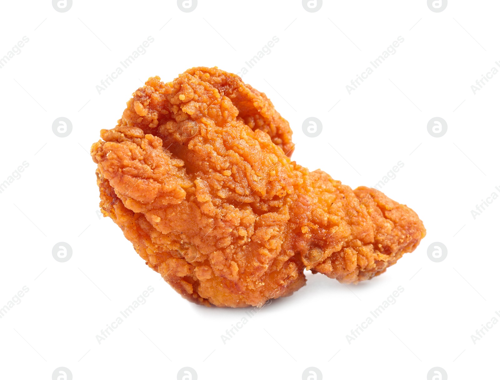 Photo of Tasty deep fried chicken piece isolated on white