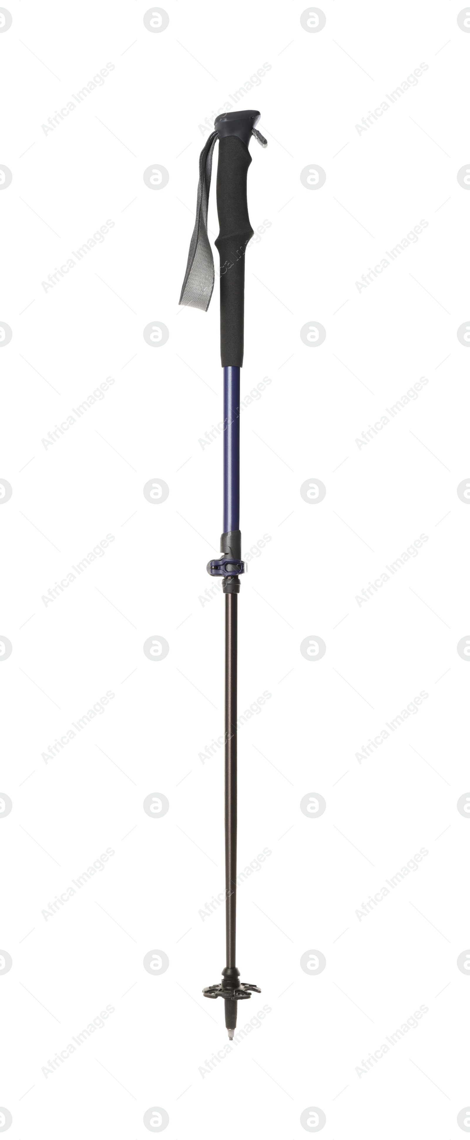 Photo of Trekking pole isolated on white. Camping tourism