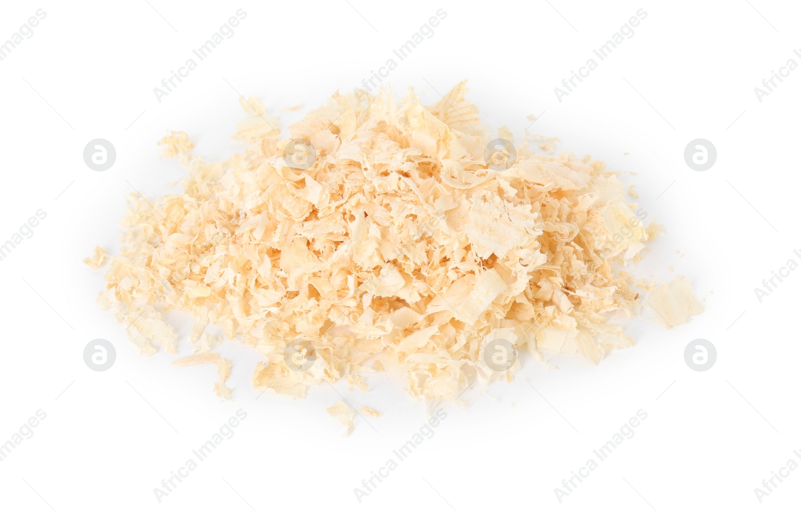 Photo of Pile of natural sawdust isolated on white